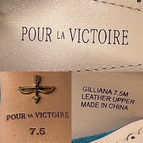 Pour La Victoire Gillianna Platform Pump Teal Blue Suede Heels sz 7.5 M - Picture 8 of 9